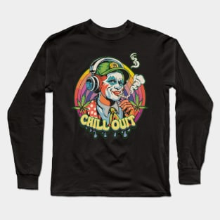 Chill Out: Pop Culture Clown Art Piece smoking and chilling Long Sleeve T-Shirt